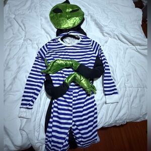 Alien Abduction Kids Costume - Green and Blue Stripes